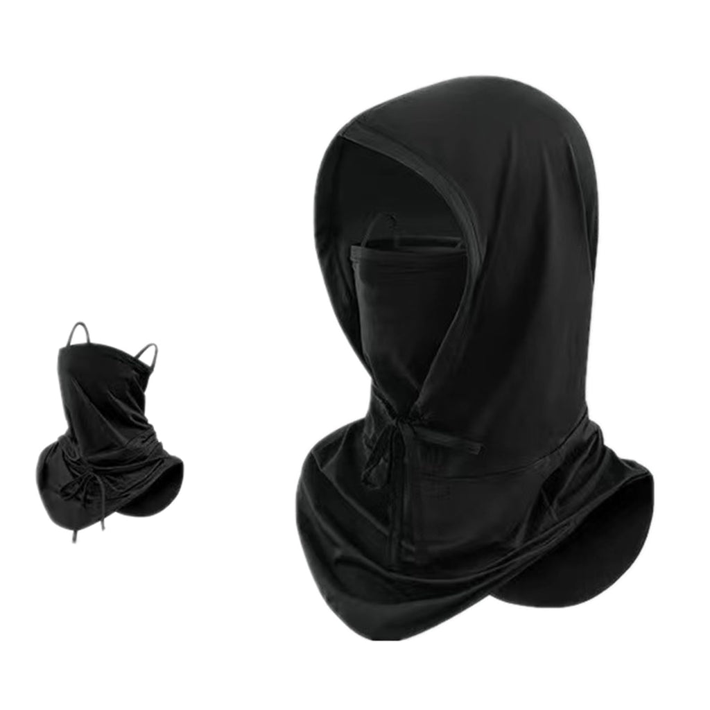 Balaclava Face Mask Summer Cooling Neck Gaiter UV Protection Hood Full Head Ski Mask for Men Women Cycling Motorcycle Fishing Black