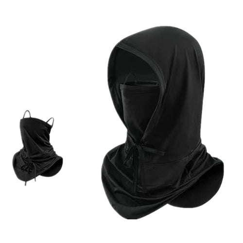 Balaclava Face Mask Summer Cooling Neck Gaiter UV Protection Hood Full Head Ski Mask for Men Women Cycling Motorcycle Fishing Black